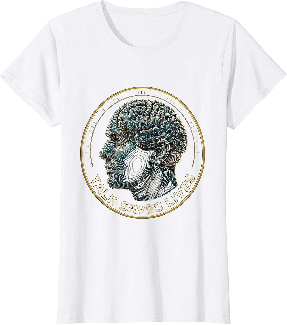 Women's Talk Saves Lives Suicide Awareness Design T-Shirt - White