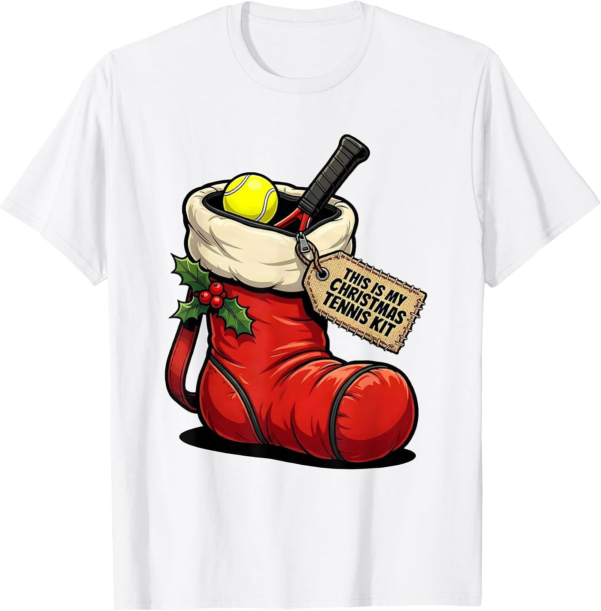 Men's This Is My Christmas Tennis Kit Funny Tennis Player Gift T-Shirt - White