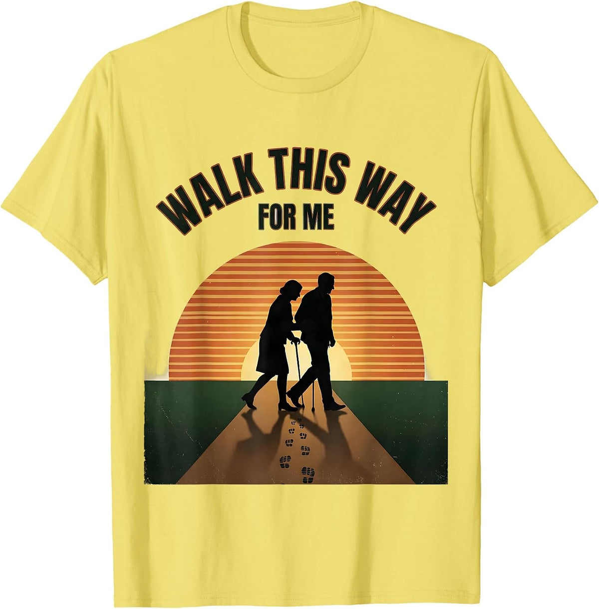 Men's Walk This Way For Me Vintage Funny Physical Therapist Gift T-Shirt - Lemon Yellow