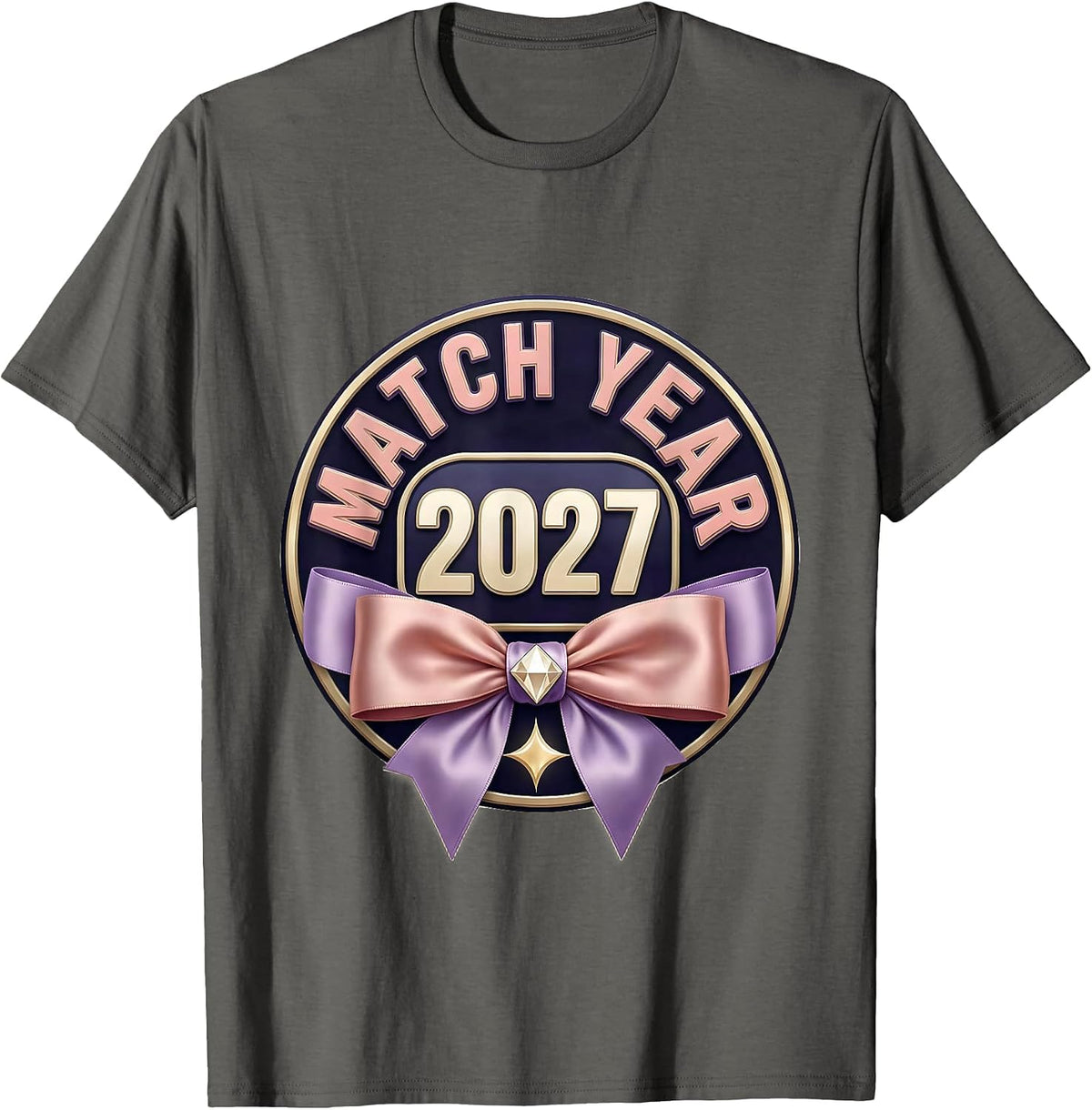 Men's Match Year 2027 Playful Festive New Year Eve Party Top T-Shirt - Asphalt Grey