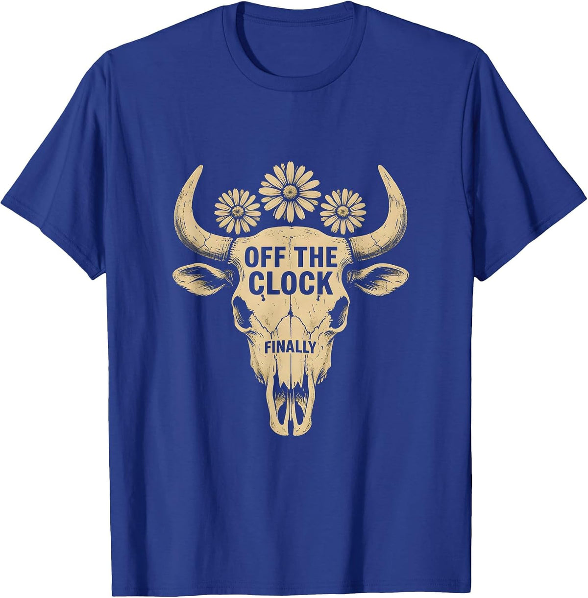 Off the Clock Labor Day Vacation Vibes Design T-Shirt - Royal Blue