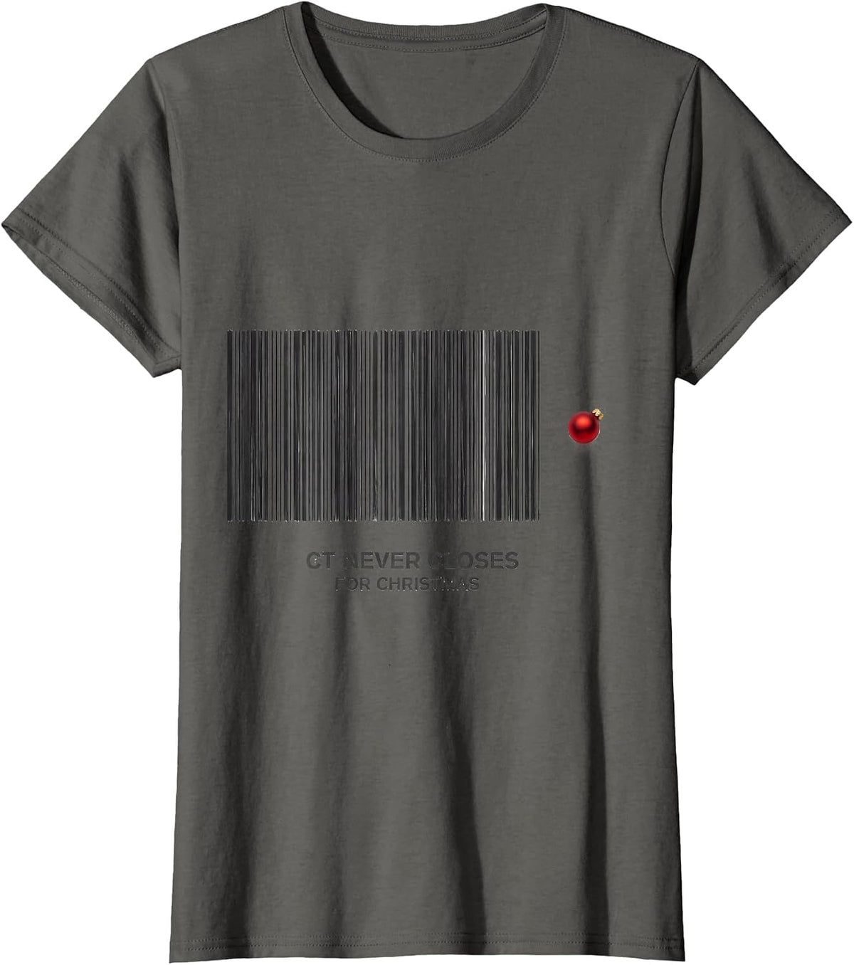 Women's CT Never Closes For Christmas Funny Radiology Tech Christmas T-Shirt - Asphalt Grey