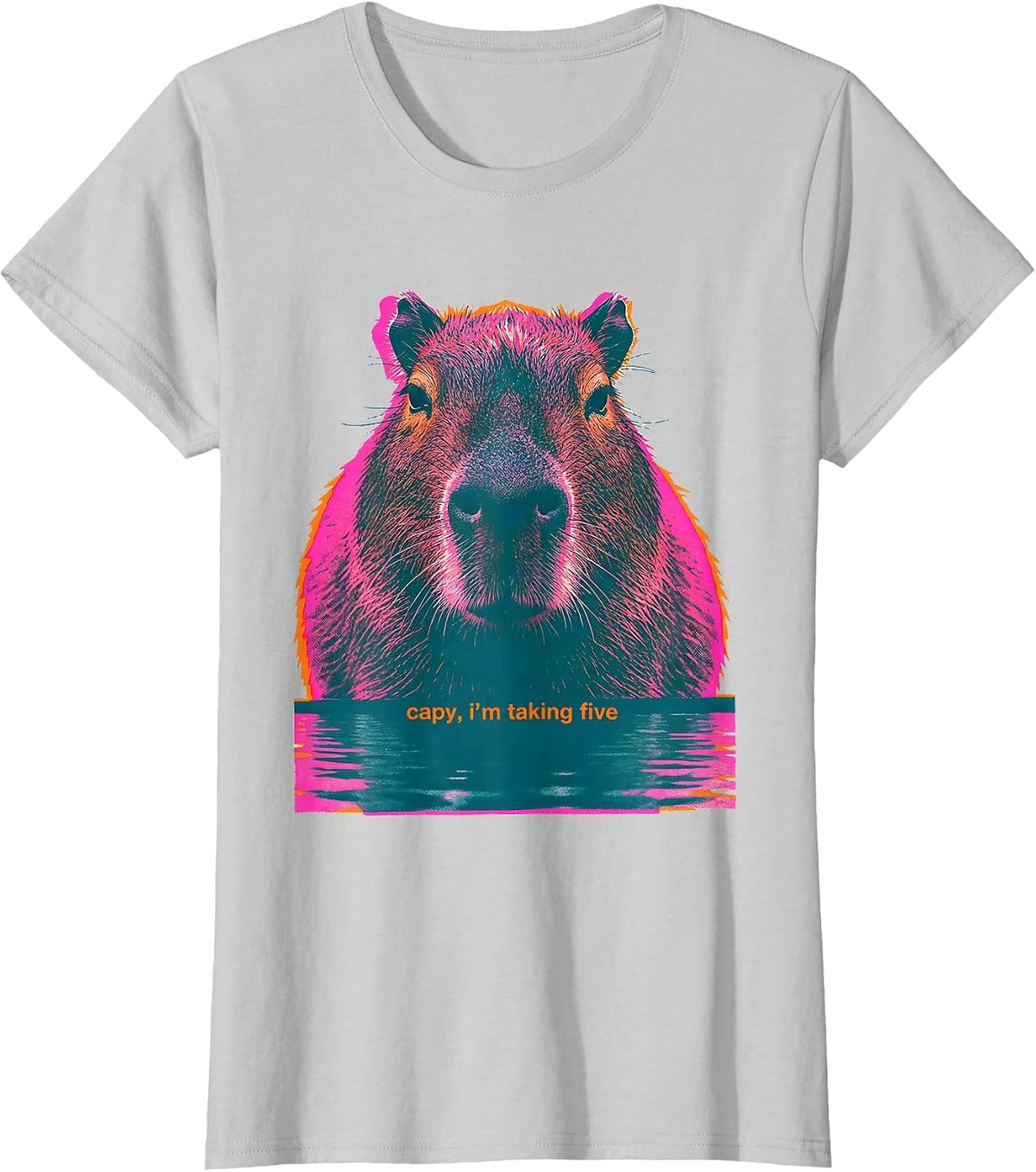 Women's capy, i'm taking five Funny Capybara Animal Lover Meme Humor T-Shirt - Silver Grey