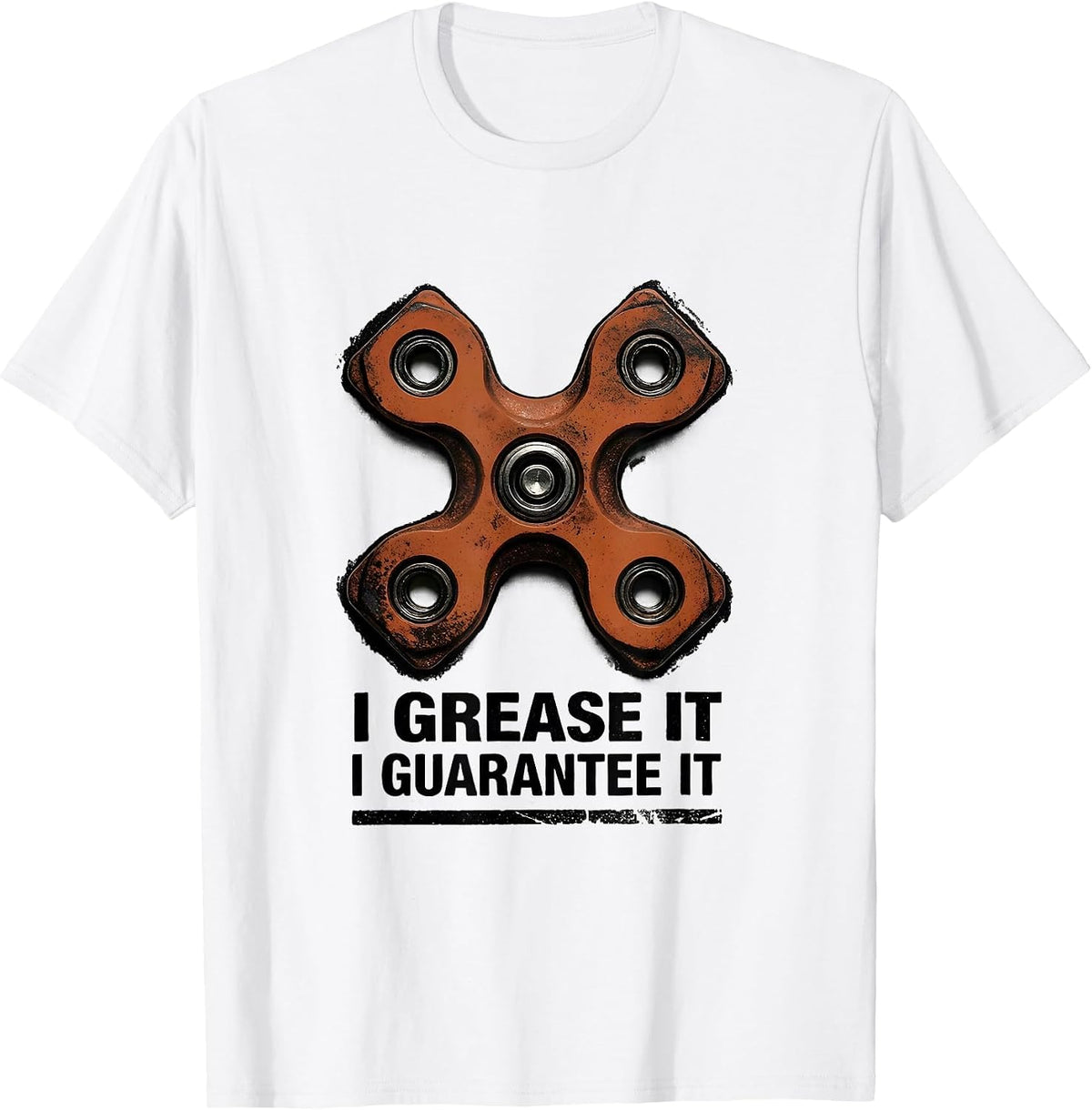 Men's I Grease It, I Guarantee It Funny Mechanic Auto Technician T-Shirt - White