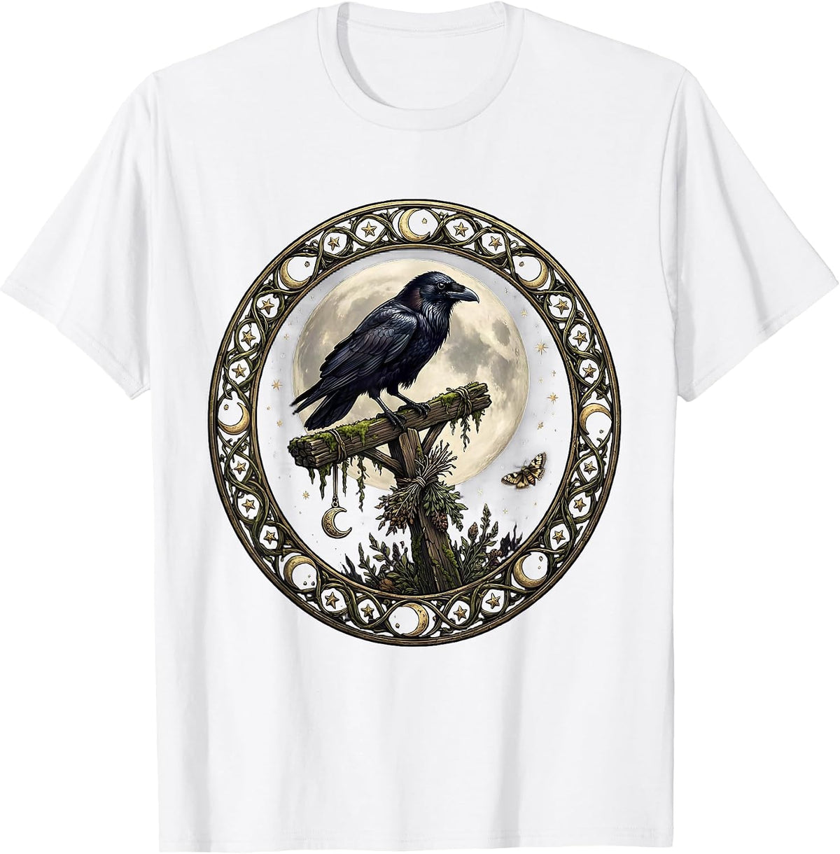 Men's 1692 They Missed One Raven on Gallows Design T-Shirt - White