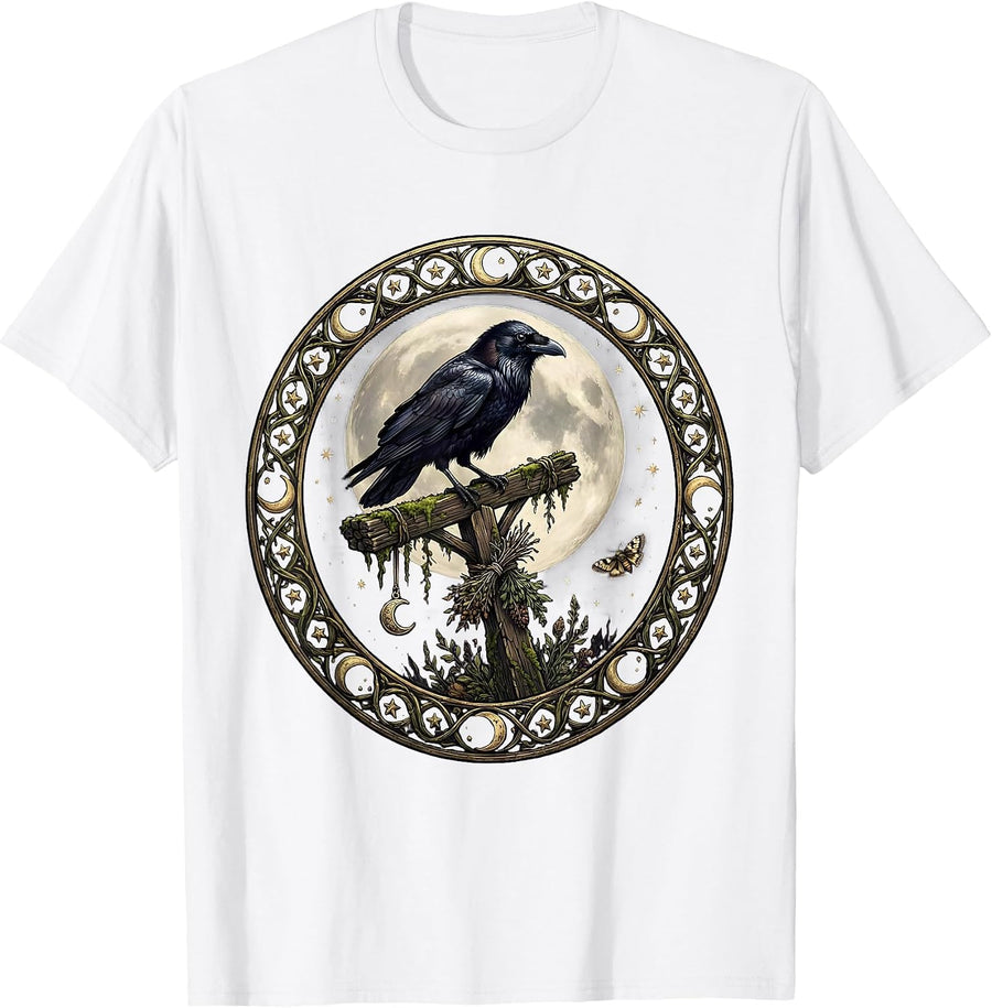 Men's 1692 They Missed One Raven on Gallows Design T-Shirt - White