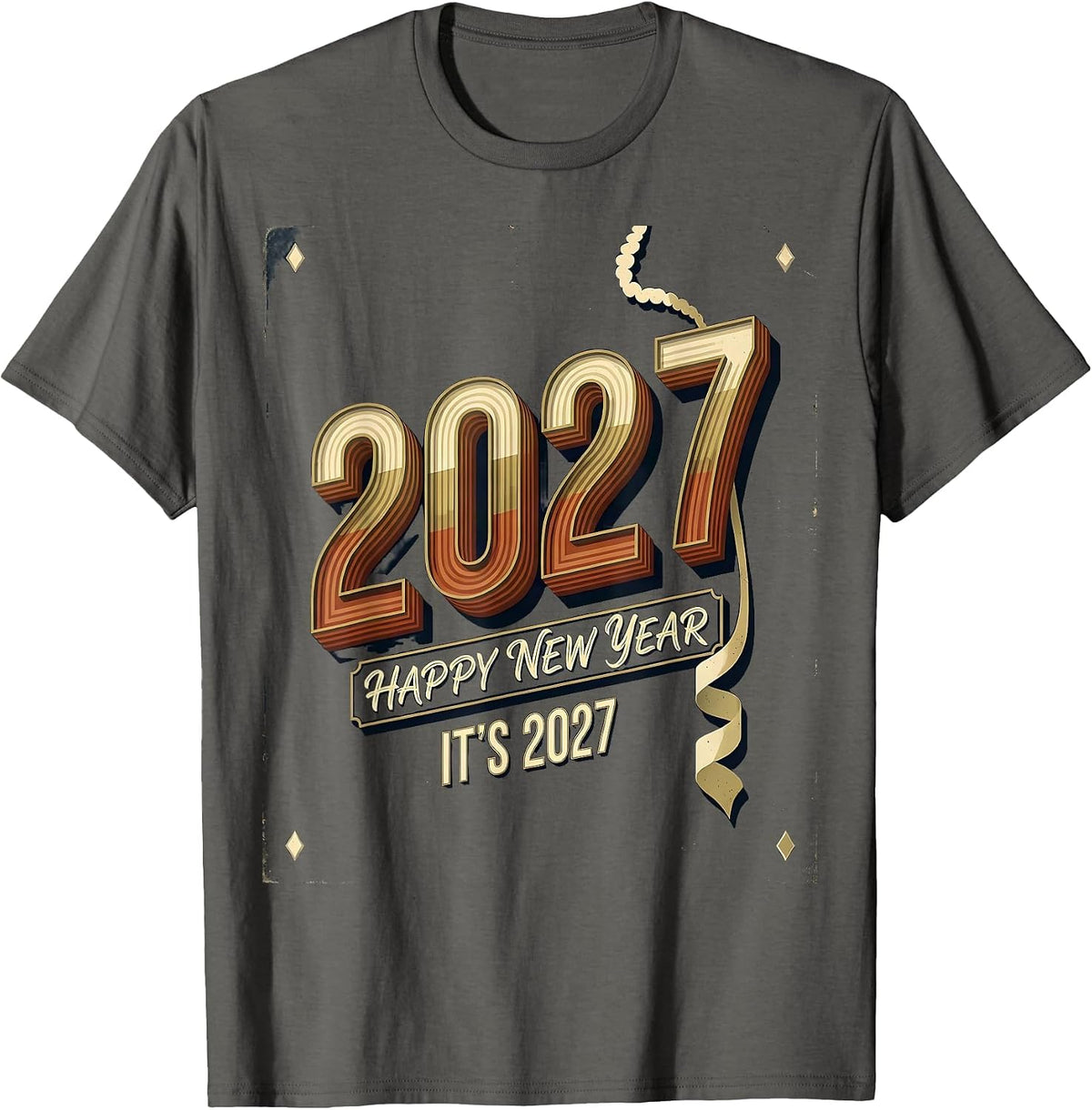 Men's Happy New Year — It's 2027! Vintage Party Family Matching T-Shirt - Asphalt Grey