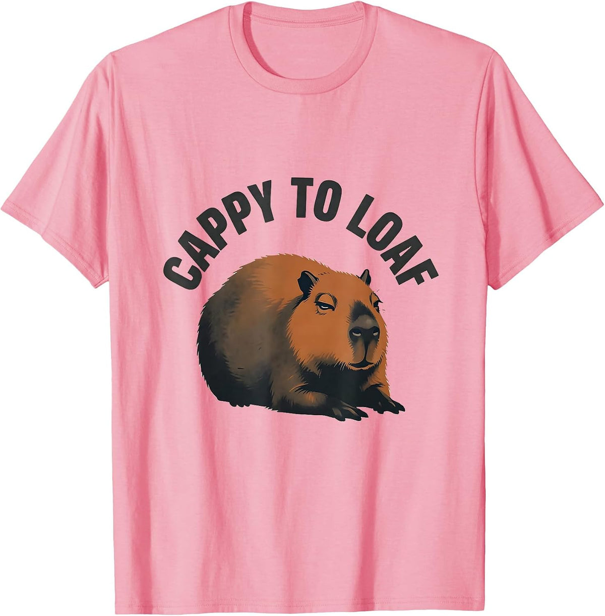 Men's cappy to loaf funny capybara meme animal humor T-Shirt - Pink