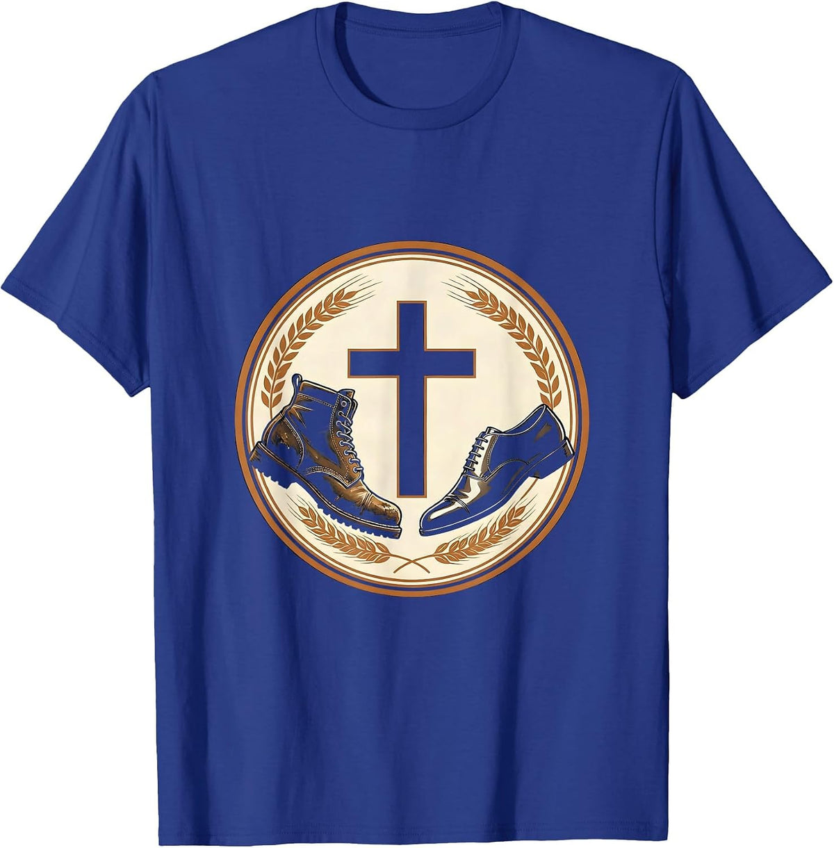 We The People Work Boots and Dress Shoes Graphic T-Shirt - Royal Blue