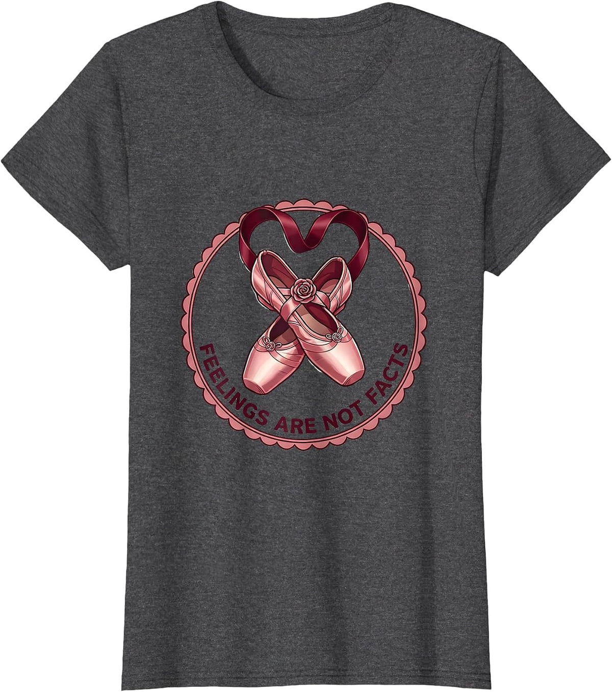 Women's Feelings Are Not Facts Suicide Awareness Design T-Shirt - Dark Heather Grey