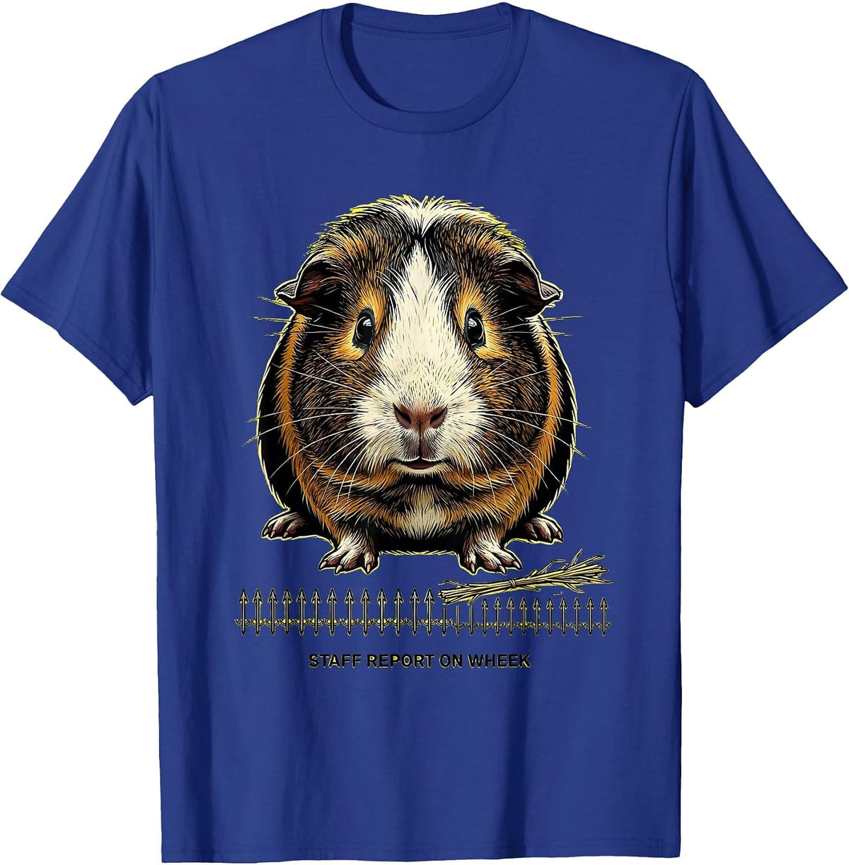 Men's Staff Report On Wheek Funny Guinea Pig Pet Lover Humor T-Shirt - Royal Blue