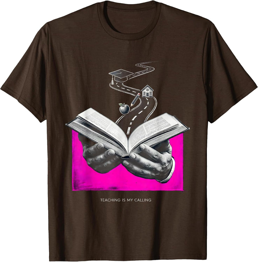 Teaching Passion Labor Day Education Journey Design T-Shirt - Brown