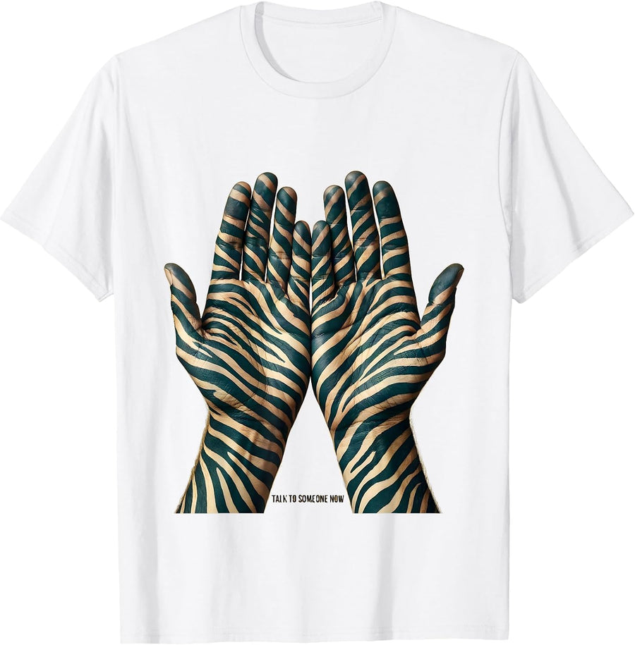 Men's Talk to Someone Now Suicide Prevention Design T-Shirt - White