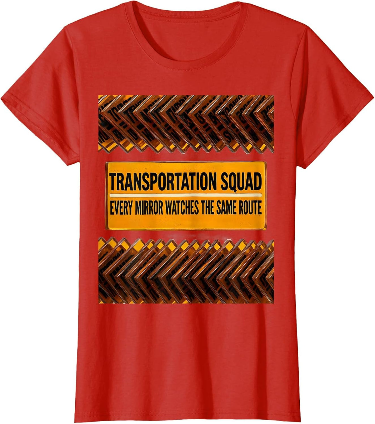 Transportation Squad, Every Mirror Watches The Same Route T-Shirt - Red