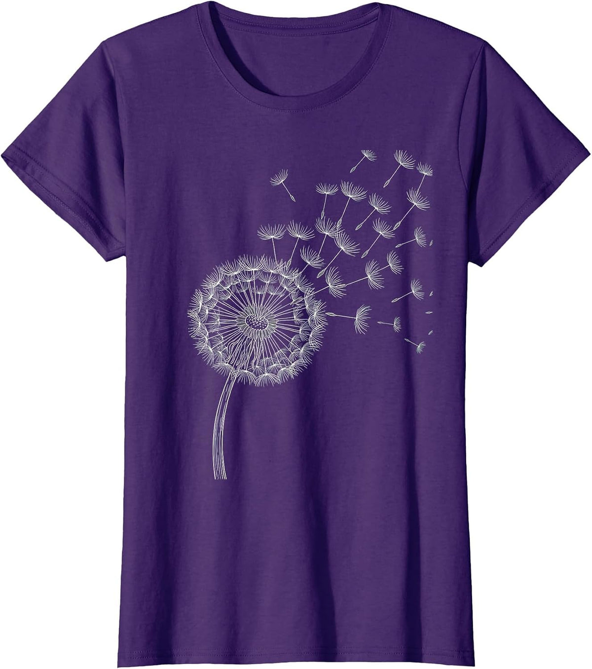 Women's Dandelion Seeds Suicide Prevention Awareness T-Shirt - Purple