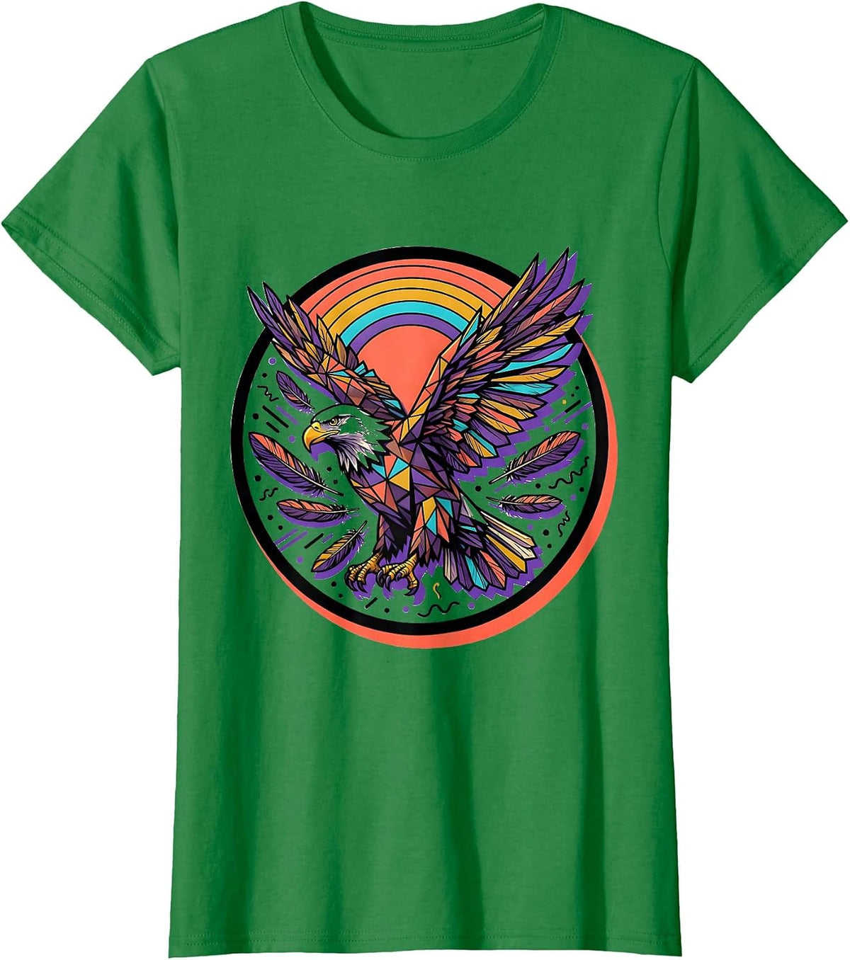Women's Bold Eagle Preening at Sunrise Graphic T-Shirt - Kelly Green