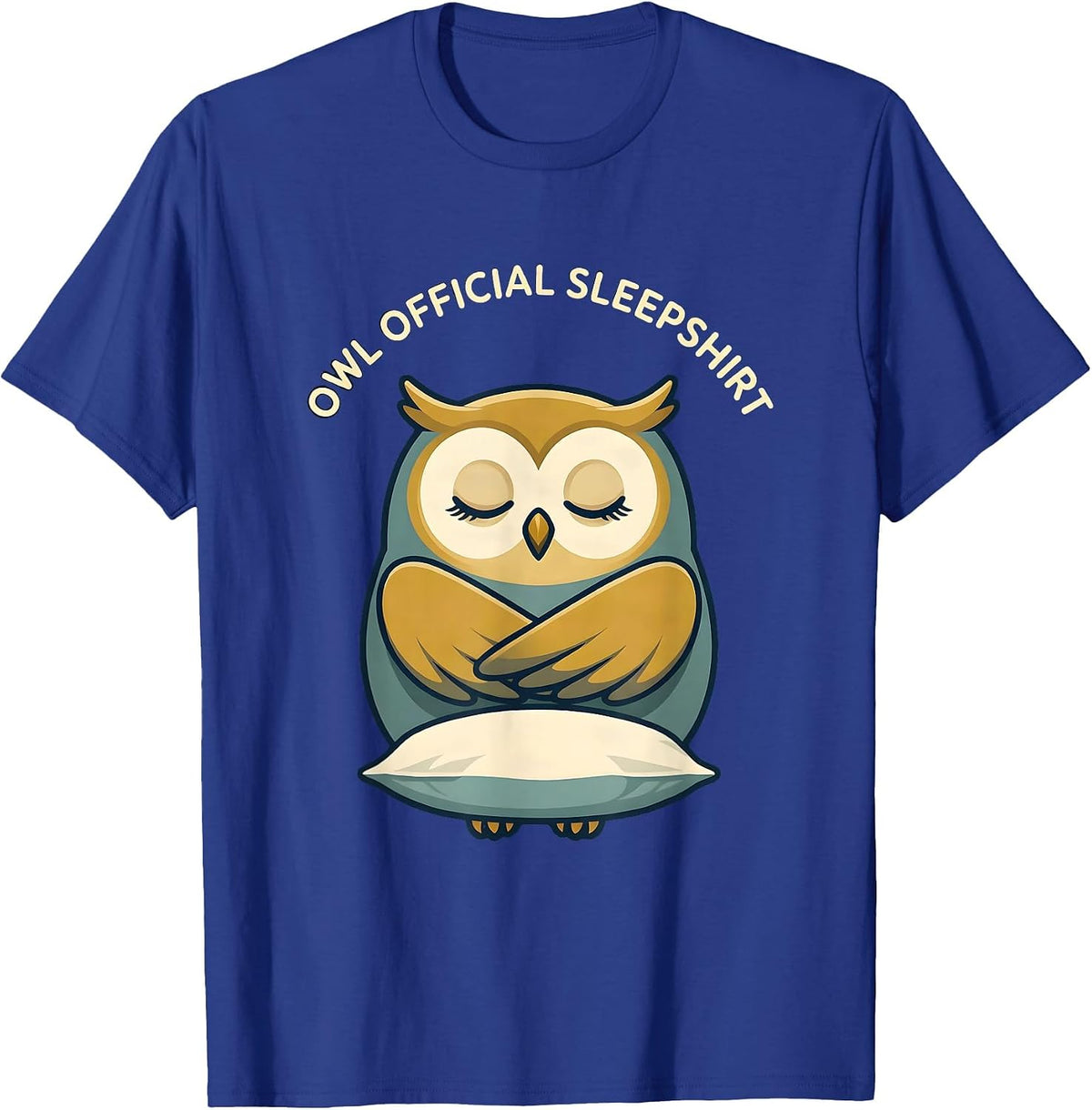 Men's Owl Official Sleepshirt Funny Animal Pajama Nightgown T-Shirt - Royal Blue