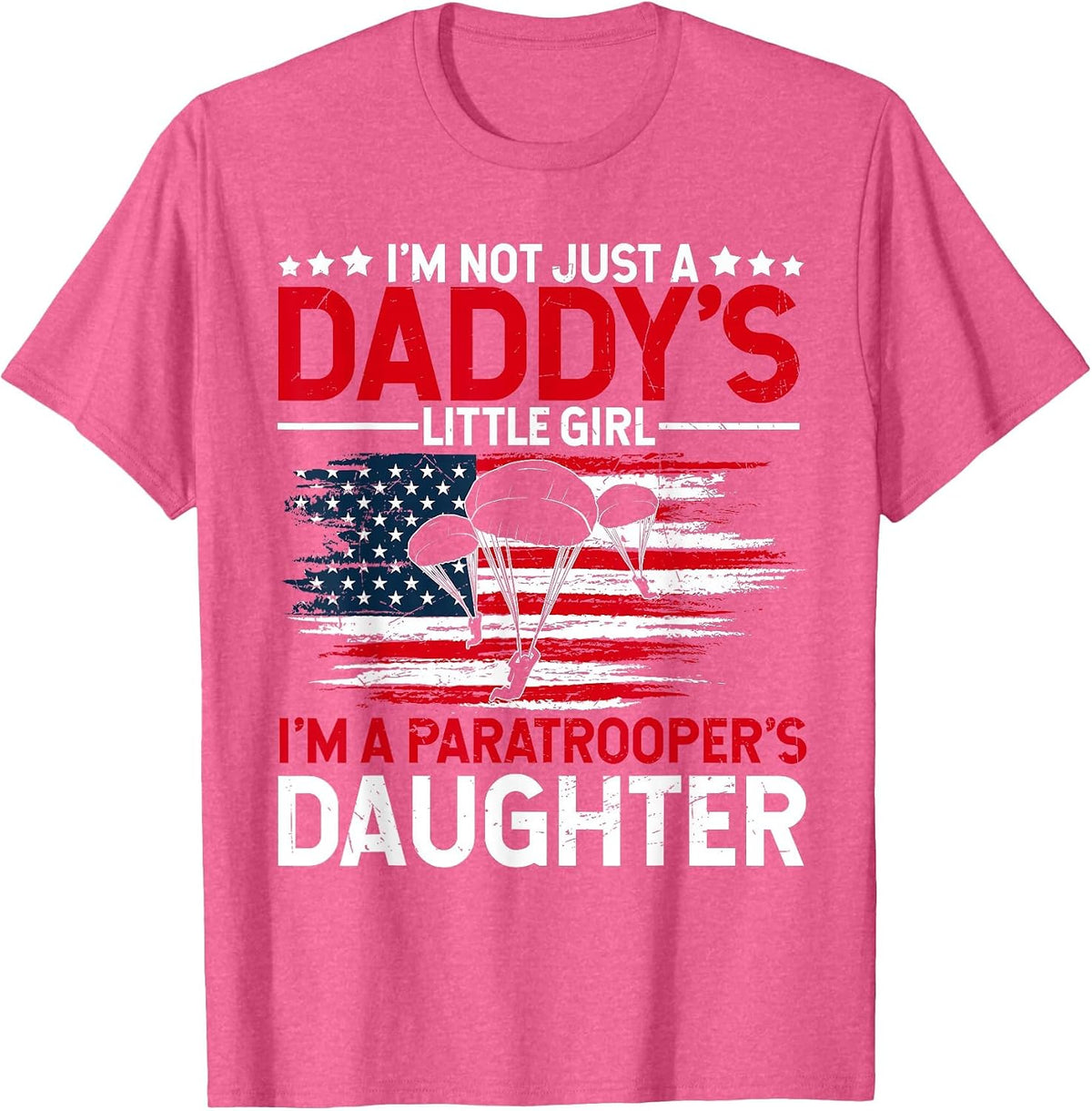 Paratrooper Daughter Veterans Day Air Force Fathers Day T-Shirt - Pink Heather