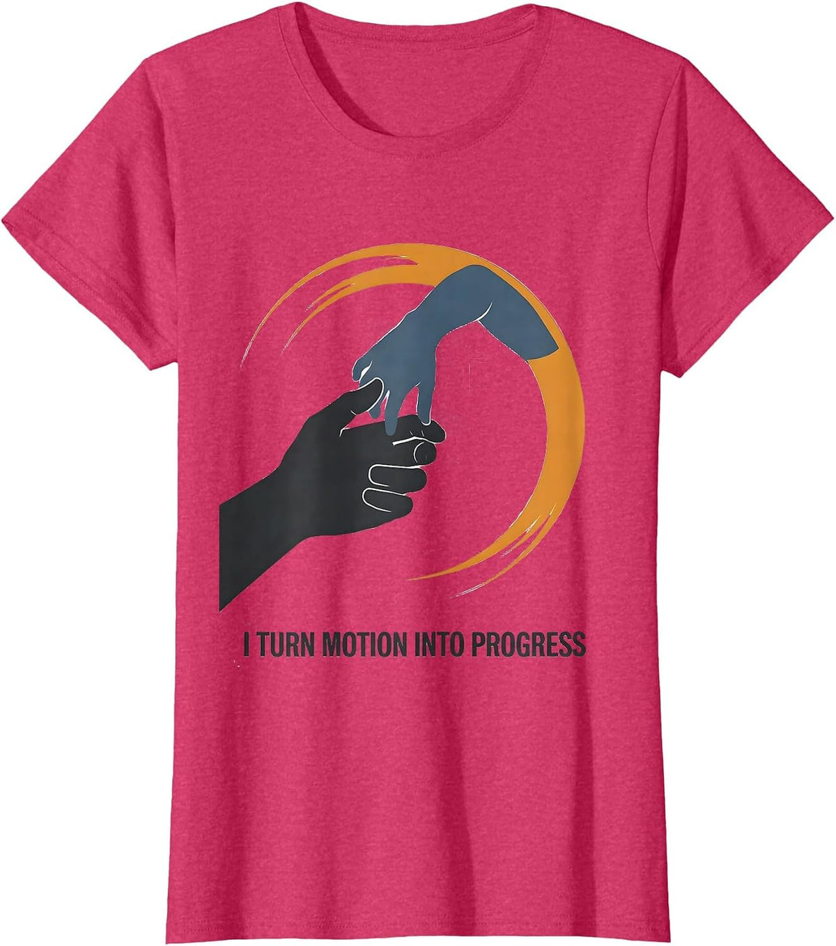 Women's I Turn Motion Into Progress Physical Therapy PT Therapist T-Shirt - Red Heather