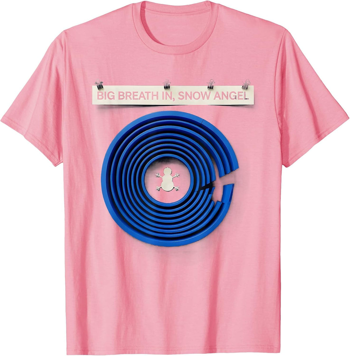 Men's Big Breath In Snow Angel Funny Radiology Xray Tech Christmas T-Shirt - Pink