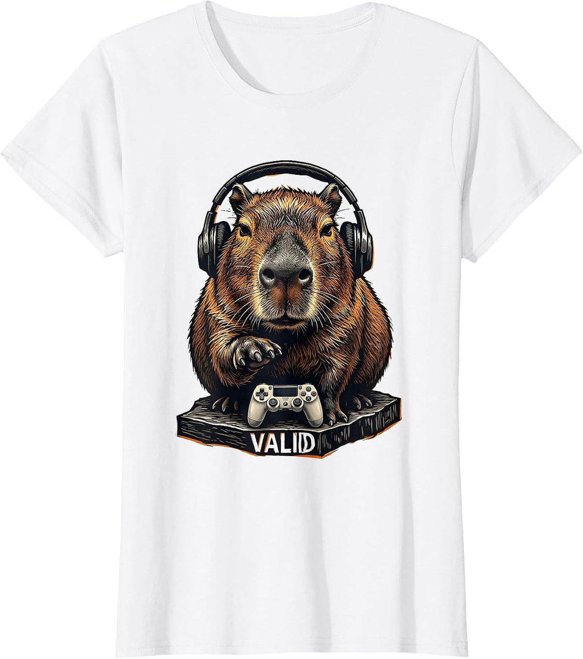 Valid Funny Capybara Gamer Meme Humor Video Games T-Shirt - White