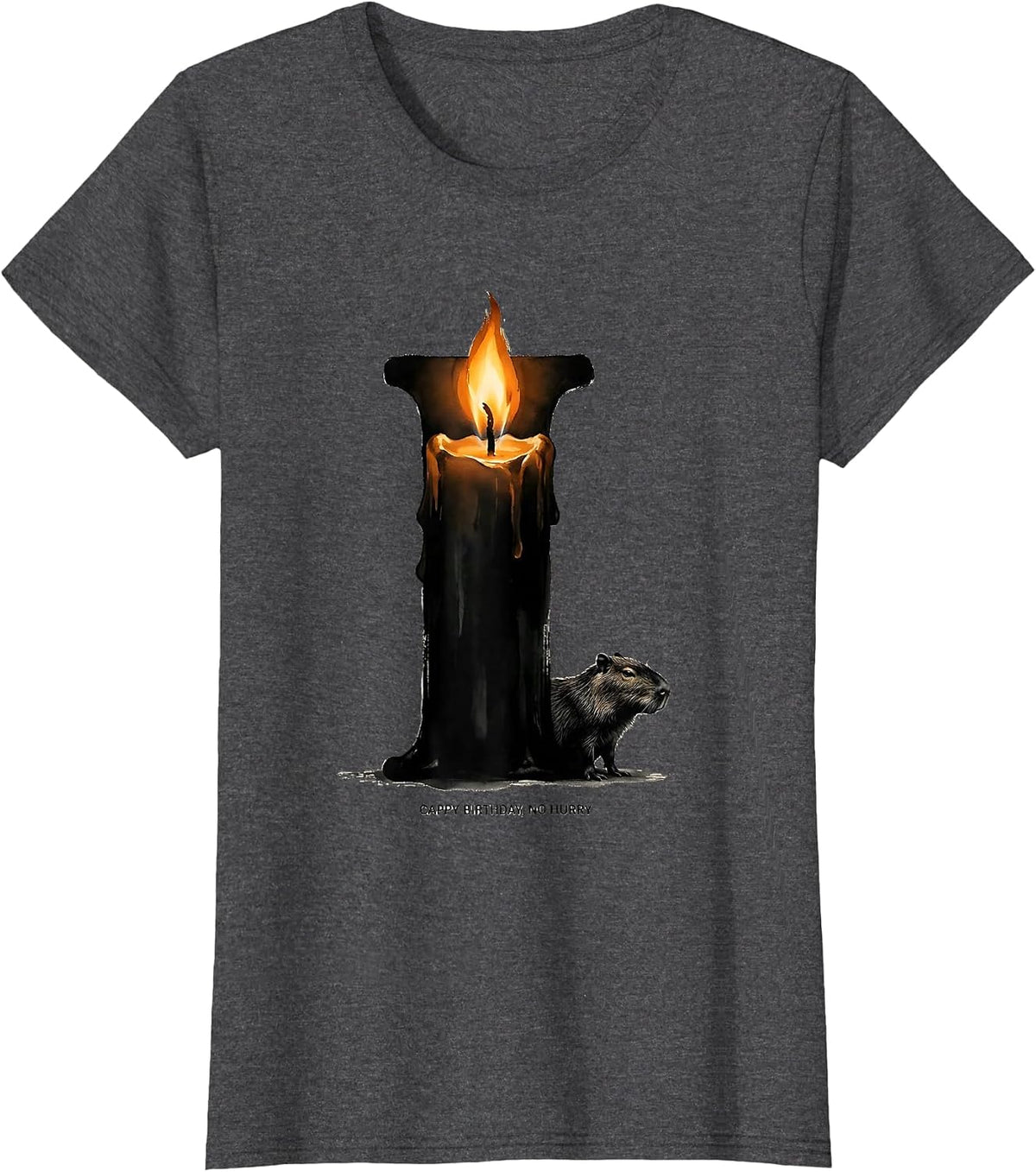 Women's Cappy Birthday No Hurry Cute Capybara Birthday Animal Lover T-Shirt - Dark Heather Grey