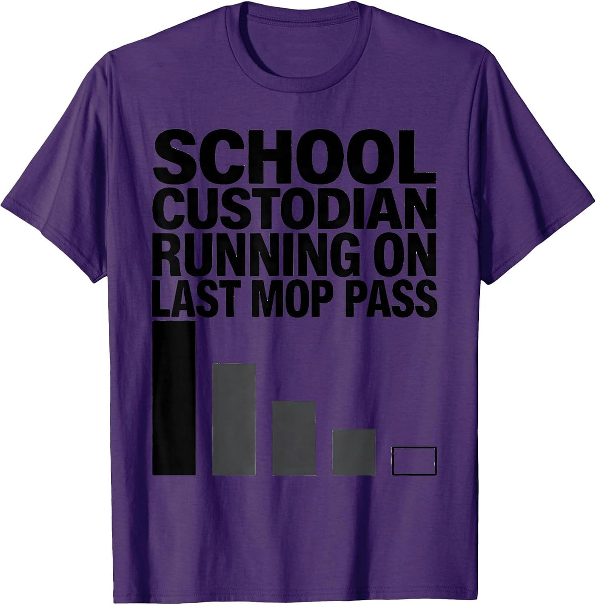 Men's School Custodian, Running On Last Mop Pass Funny T-Shirt - Purple