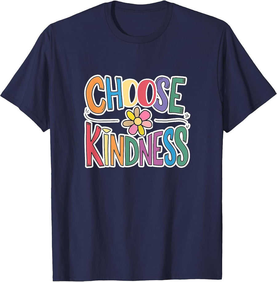 Choose Kindness School Teachers Life Back to School Students T-Shirt - Navy Blue
