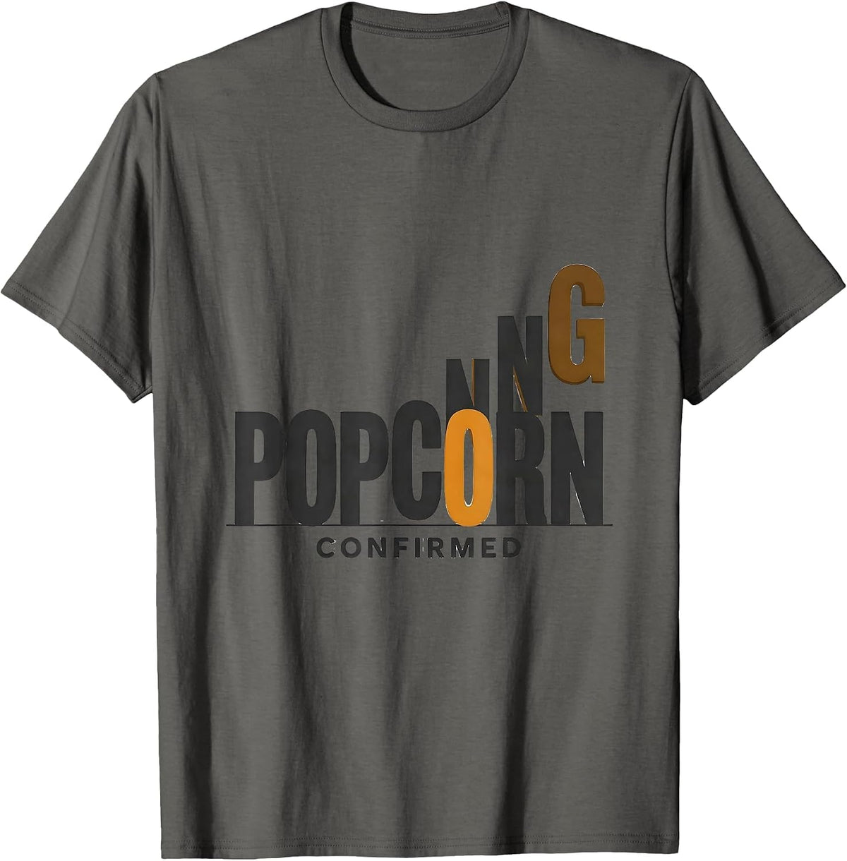 Men's Popcorning: Confirmed Funny Pig Lover Guinea Pig Humor T-Shirt - Asphalt Grey