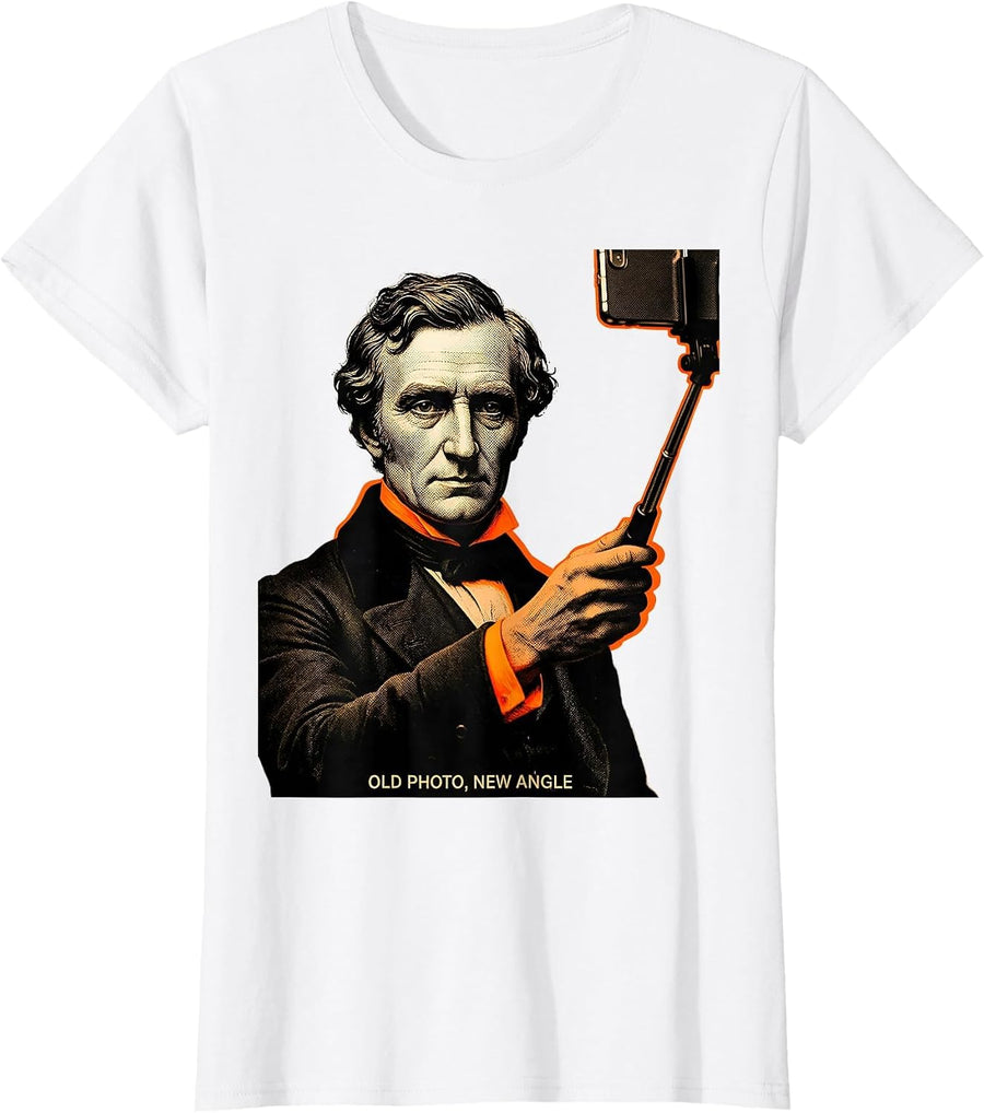 Women's Old Photo New Angle Funny Artist Painter Art Student Humor T-Shirt - White
