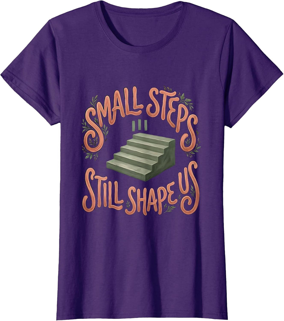 Women's Small Steps Still Shape Us Boho Physical Therapy PT Humor T-Shirt - Purple