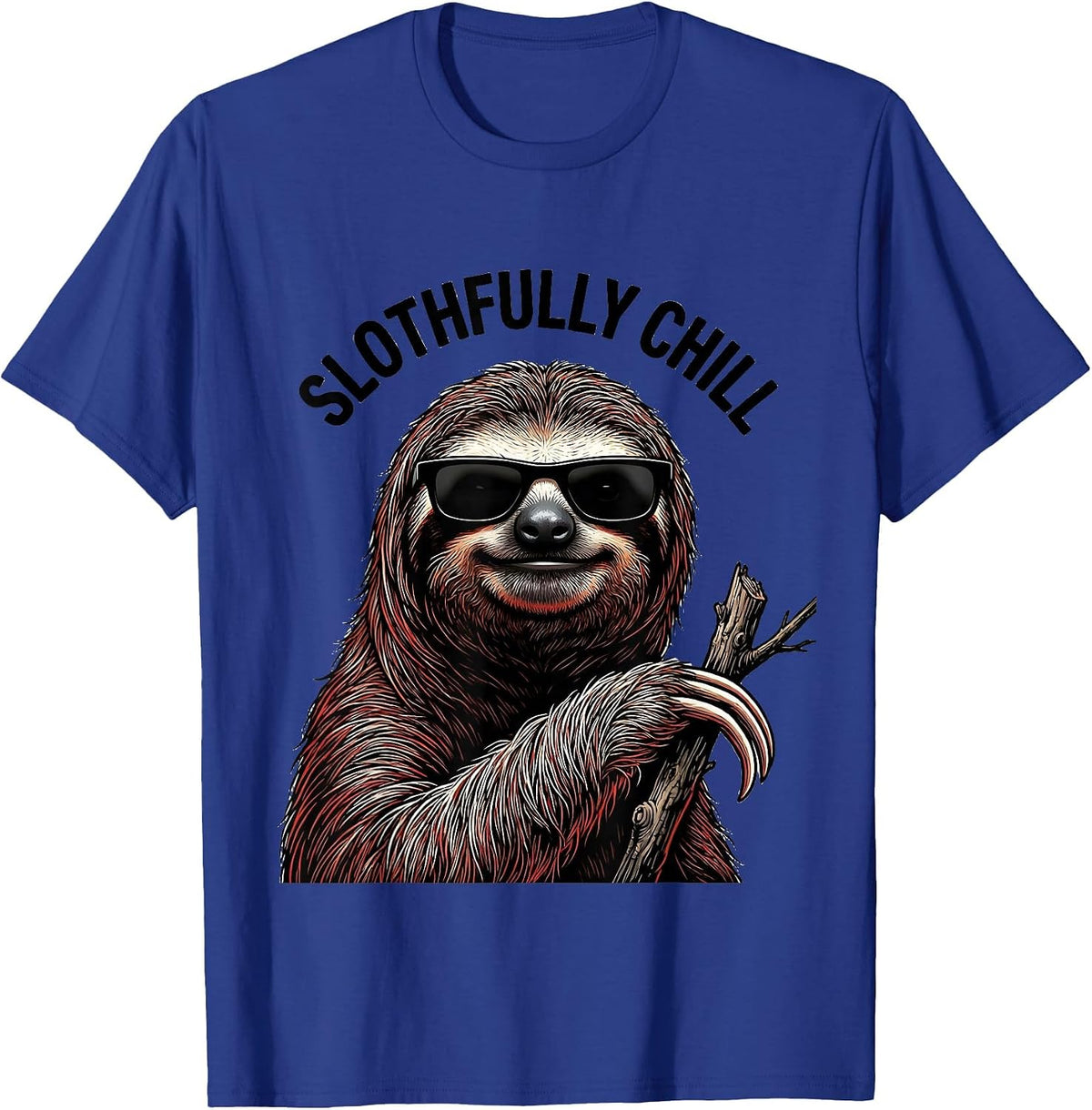 Slothfully Chill Tattoo Animal Lover Wildlife Enthusiast T-Shirt - Royal Blue