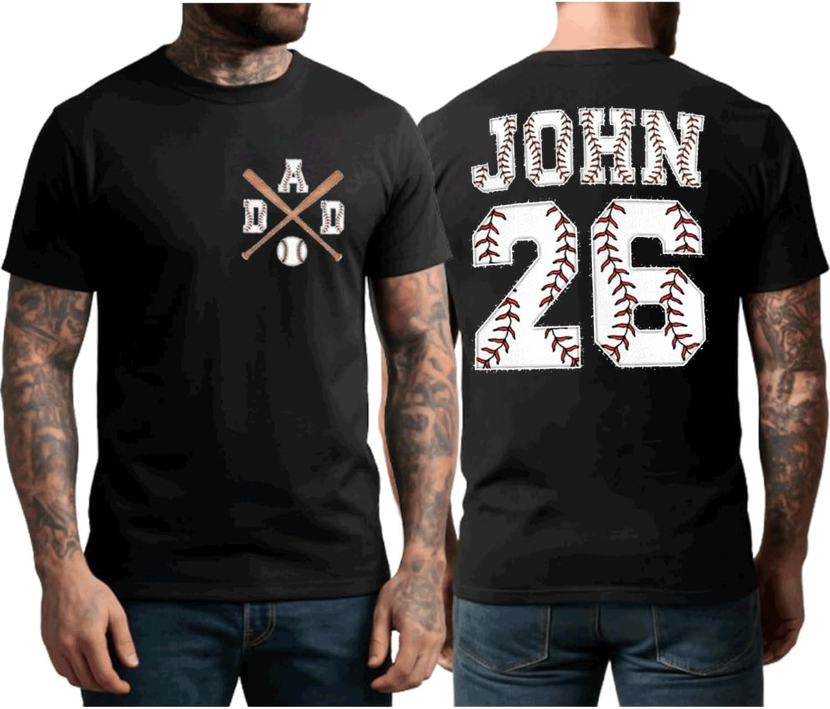 NAZENTI Personalized Baseball Dad Shirt, Softball Shirts for Dad, Farthers Day Tshirt, Gifts for Baseball Lover - Baseball