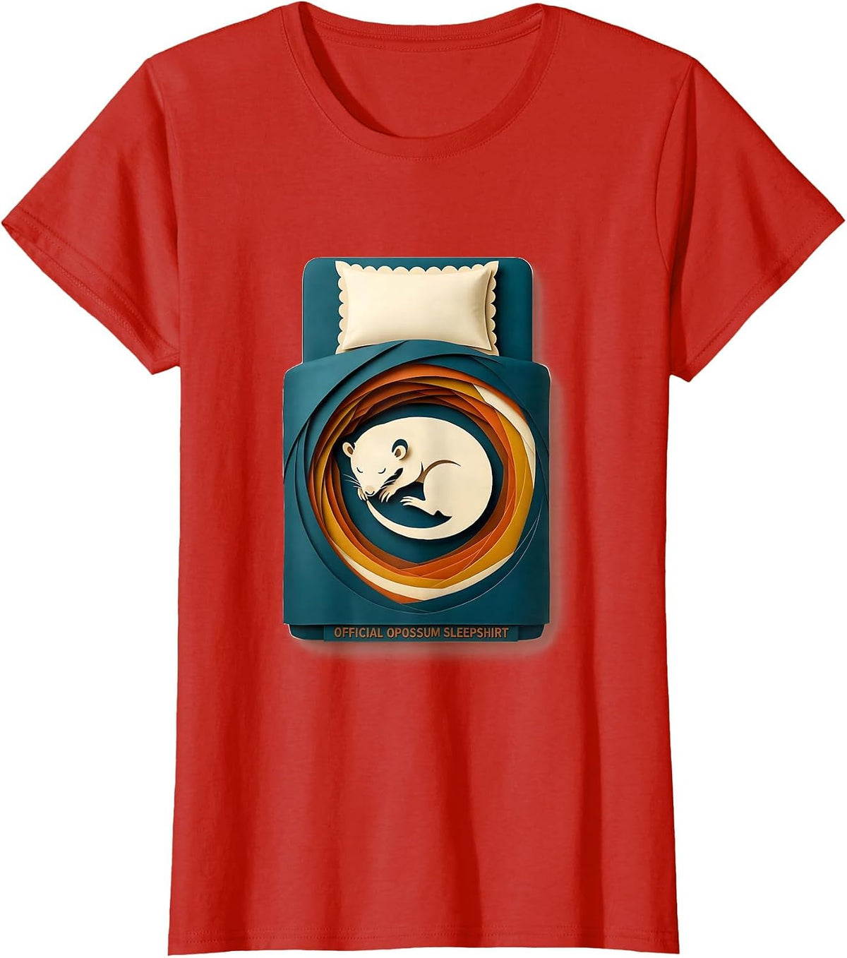 Official Opossum Sleepshirt Cute Animal Lover Pajama Humor T-Shirt - Red