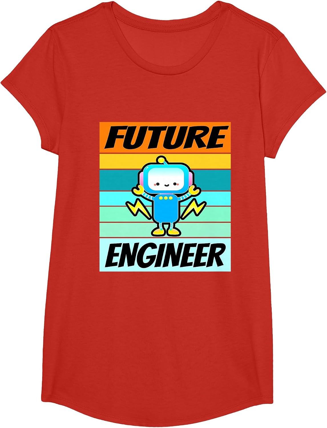 Future Engineer Shirt Boys Girls Software Engineering Kids T-Shirt - Girls Red