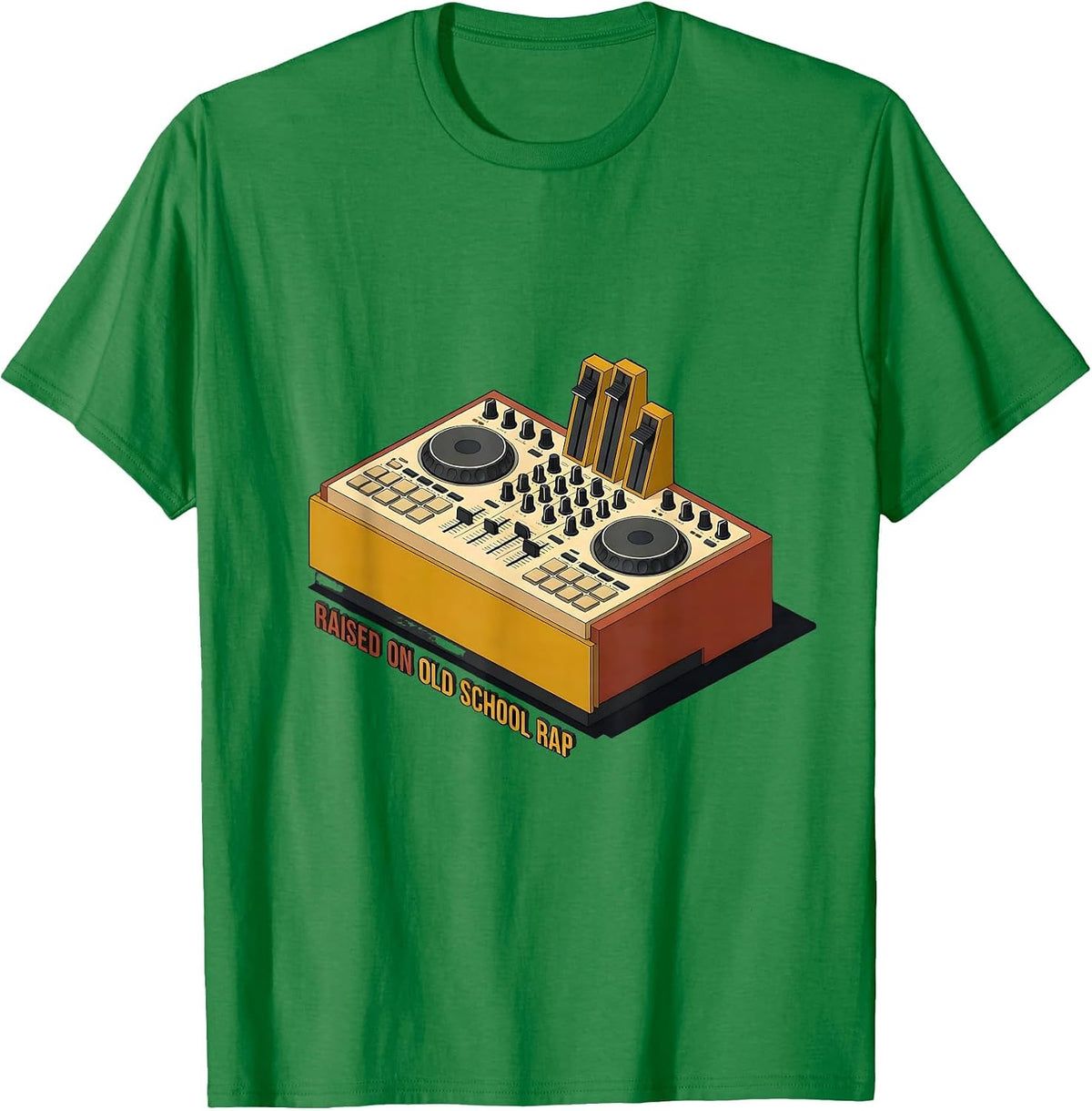 Men's Raised On Old School Rap Retro Hip Hop 80s 90s Gifts T-Shirt - Kelly Green