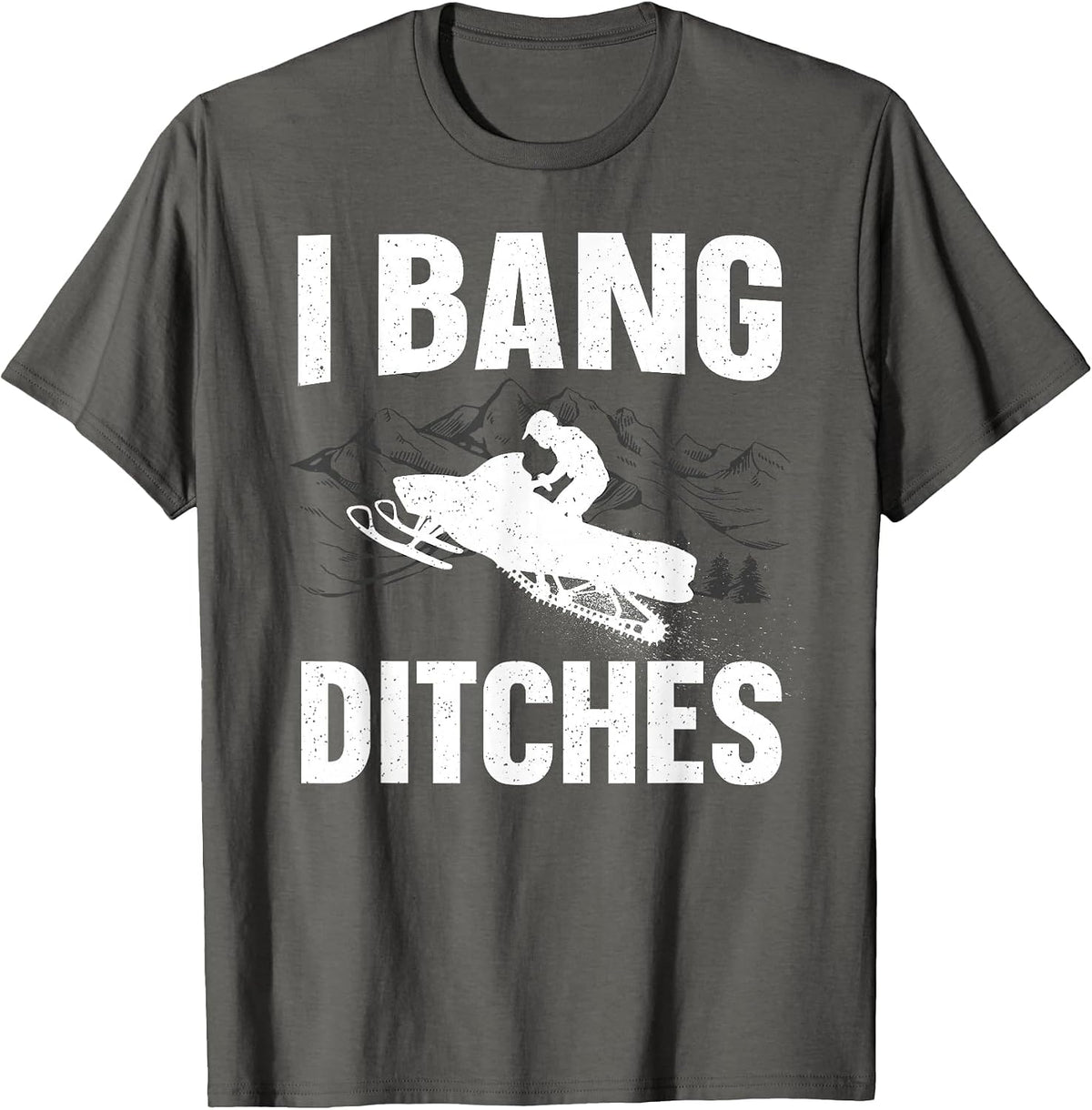 Snowmobile Design for Men Women Snow Mobile Snowmobile Lover T-Shirt - Asphalt Grey
