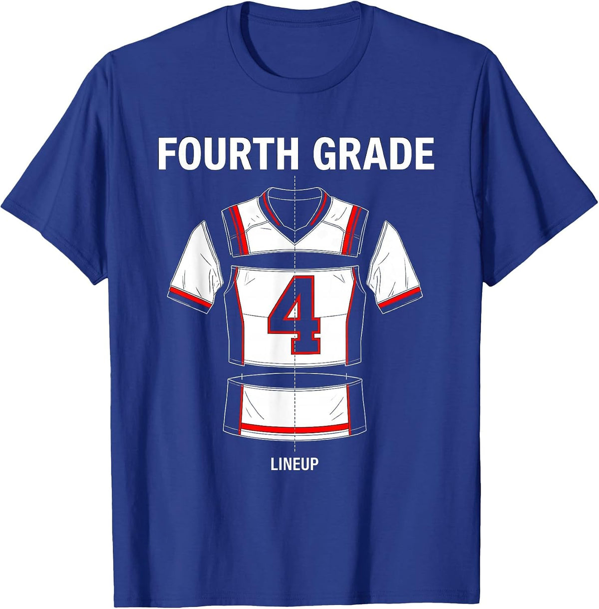 Team 4 Fourth Grade Lineup Exploded View Technical School T-Shirt - Royal Blue