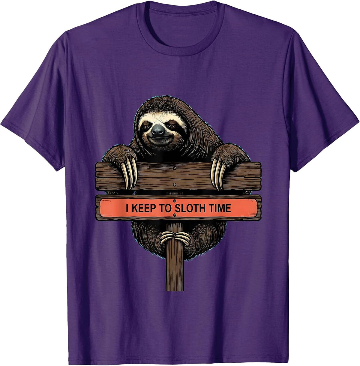 I Keep To Sloth Time Funny Sloth Lover Animal Humor T-Shirt - Purple