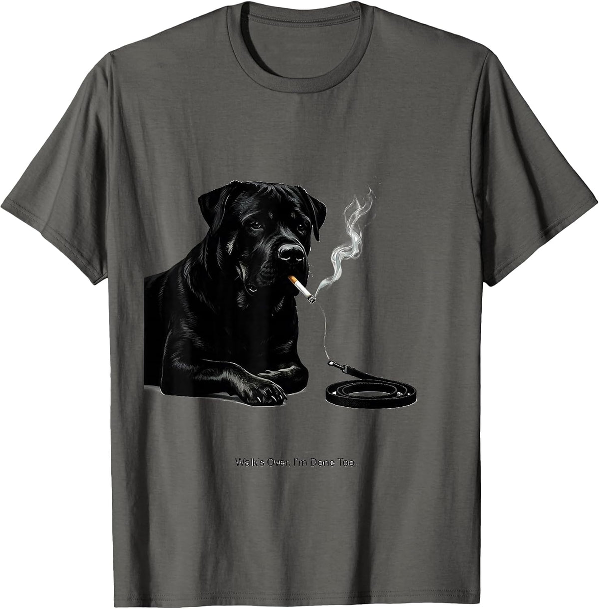 Walk's Over. I'm Done Too Funny Rottweiler Dog Meme Humor T-Shirt - Asphalt Grey