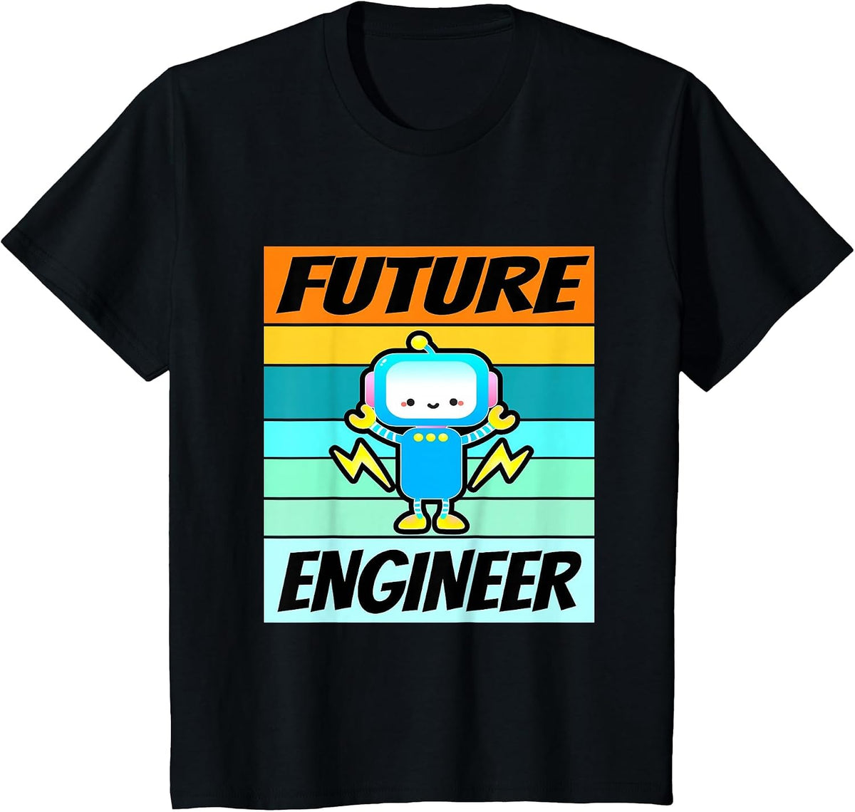 Future Engineer Shirt Boys Girls Software Engineering Kids T-Shirt - Black