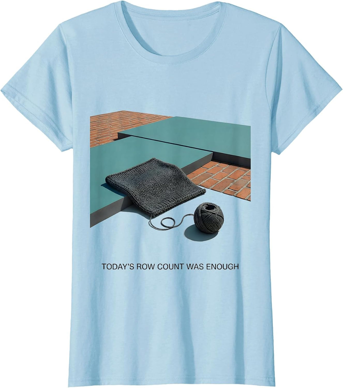 Today's Row Count Was Enough Midcentury Modern Knitting T-Shirt - Baby Blue