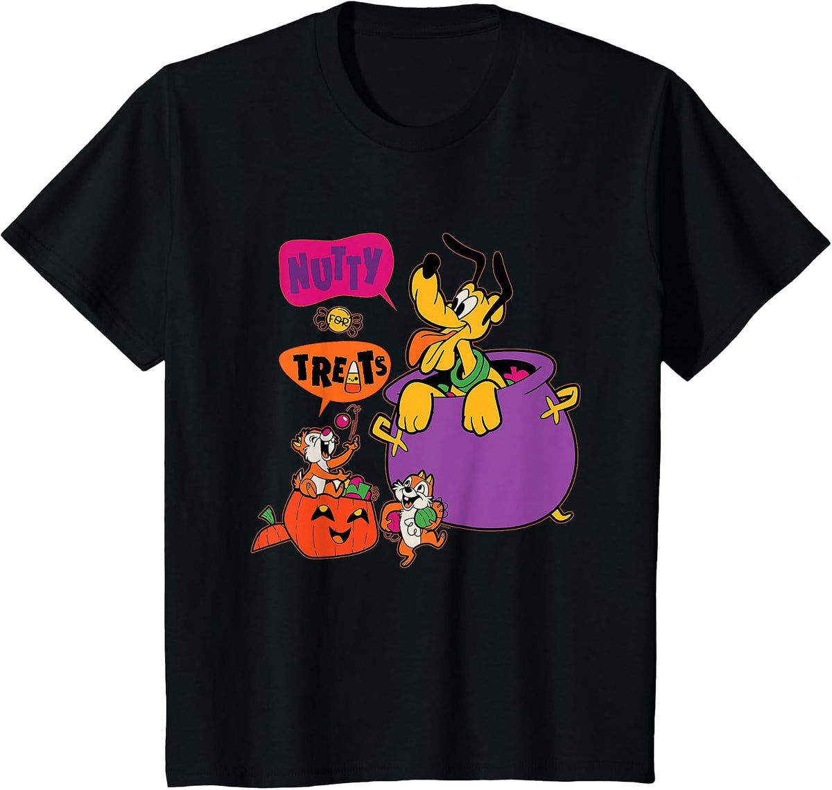 Disney Pluto and Chip 'n' Dale Nutty for Treats Halloween T-Shirt - Black