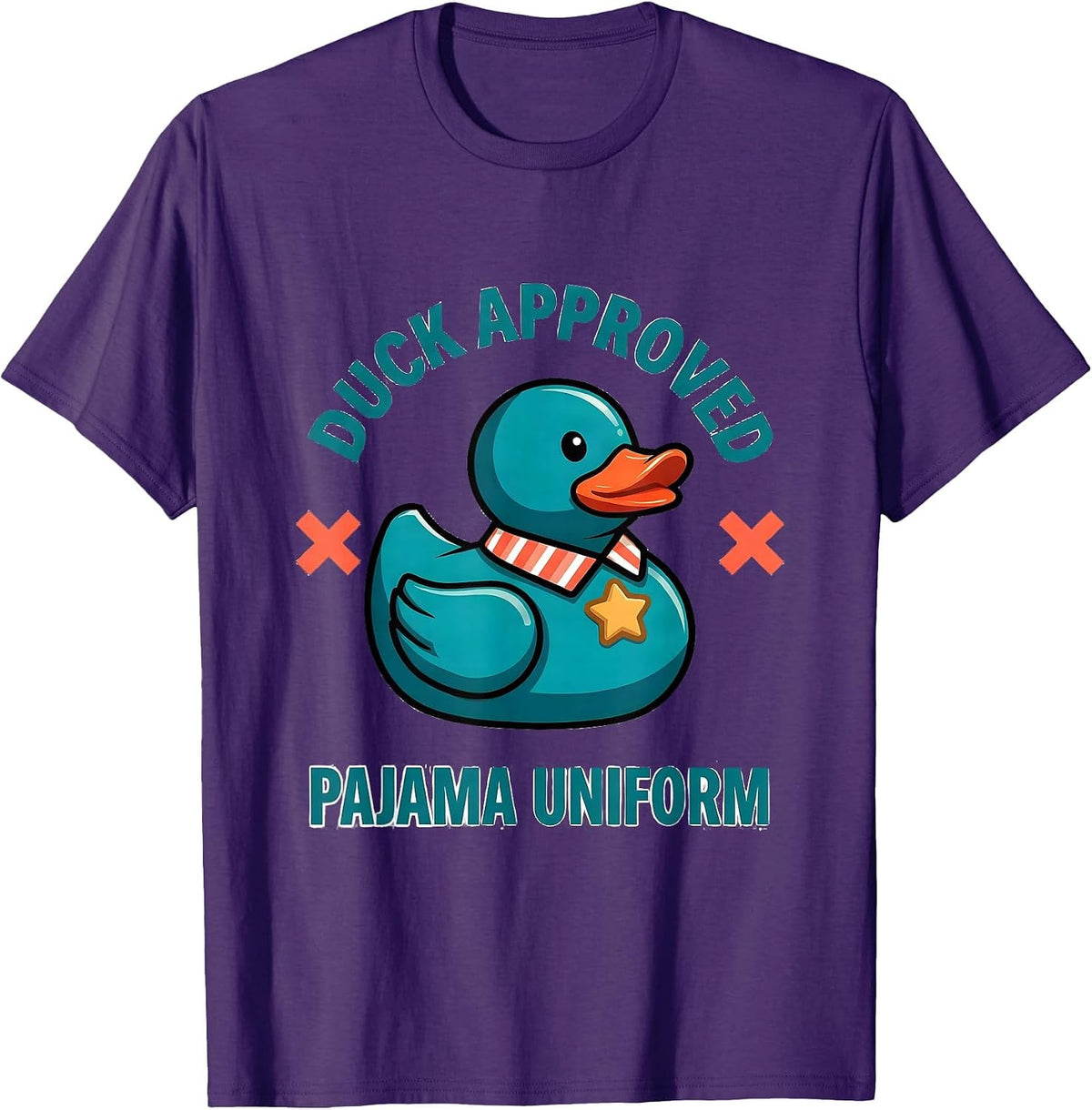 Men's Duck Approved Pajama Uniform Funny Christmas Duck Lover T-Shirt - Purple
