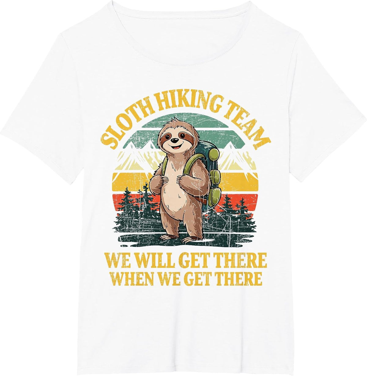 Funny Sloth Hiking T-Shirt - White