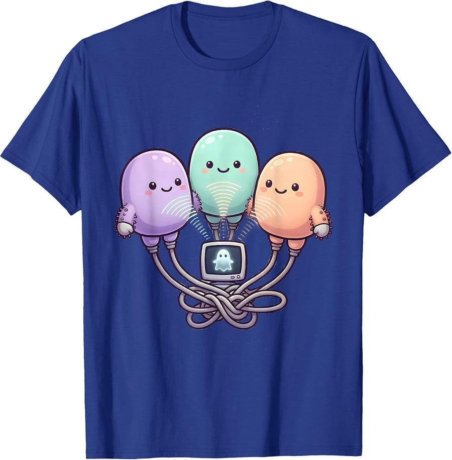 Ultrasound Tech Kawaii Ghost Sonography Halloween T-Shirt - Royal Blue