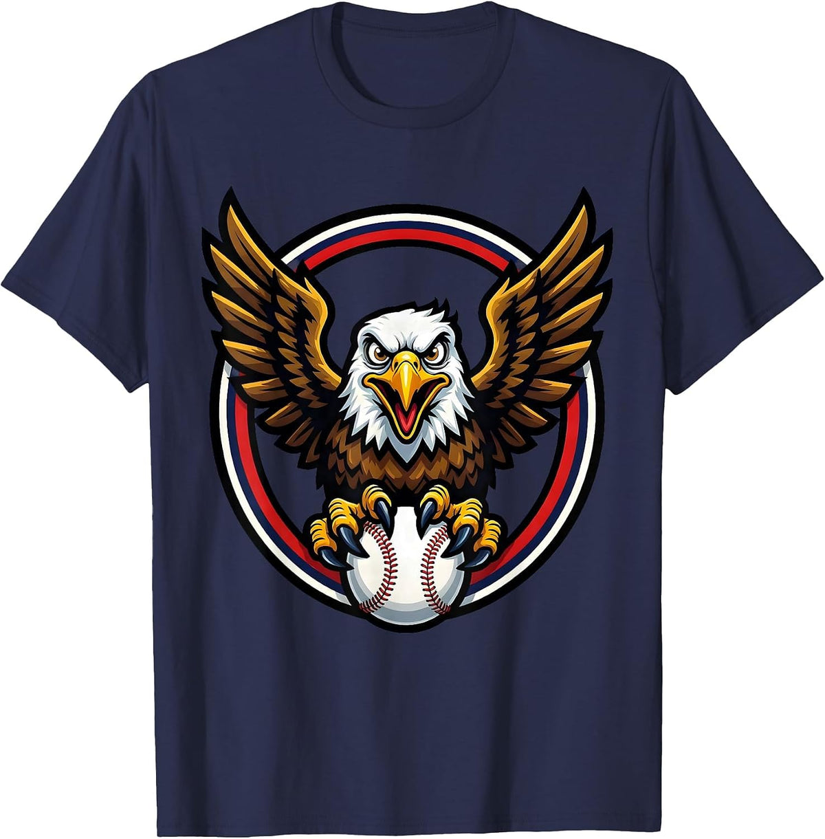 Men's Eagle Carrying Baseball Talons Baseball Graphic T-Shirt - Navy Blue