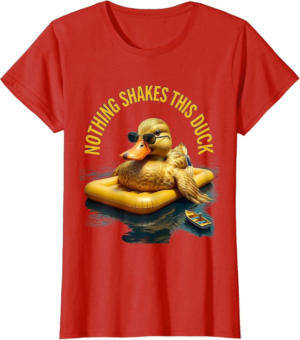 Women's Nothing Shakes This Duck Funny Duck Sunglasses Novelty Gift T-Shirt - Red