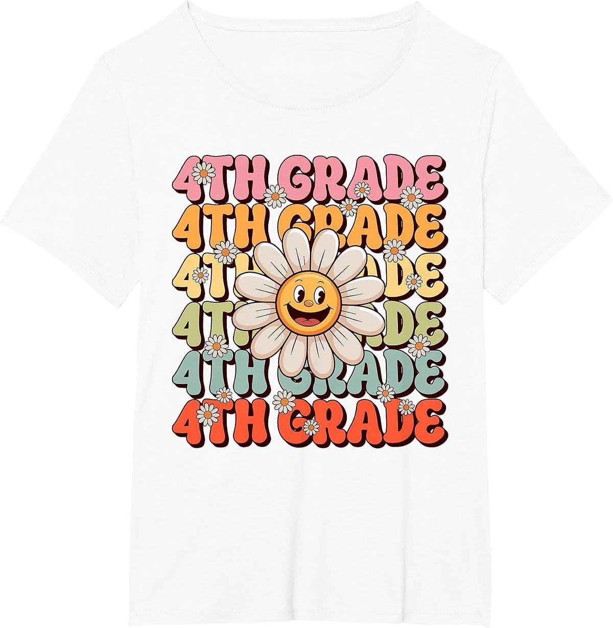 Cute 4th Grade First Day of School Teacher Back to School T-Shirt - White
