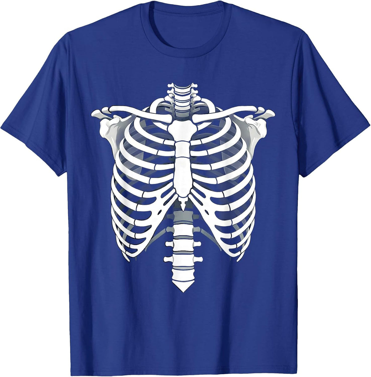 Glowing X-Ray Ribcage Radiology Art Design T-Shirt - Royal Blue